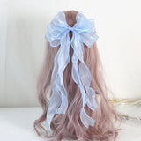 Miss Fulla Sweet Lolita Big Bow Hairpin Lolita Light Blue White Wedding Veil