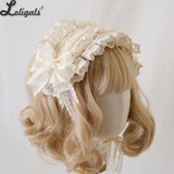 Multi-color Lolita Bow Lace KC Gorgeous Headband Ruffled Hairband Illusion Rose