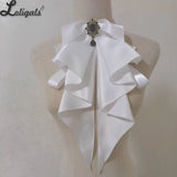 Sweet Detachable Lolita Collar Jabot Necktie Elegant Cascading Ruffle Cosplay Bow Tie Neck Accessories