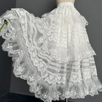 Royal Tiered Lace Long Skirt A line Underskirt