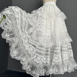 Royal Tiered Lace Long Skirt A line Underskirt