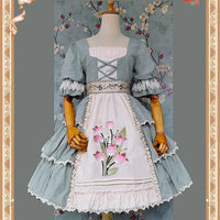 Tulip ~ Sweet Embroidered Cotton Dress Lolita Party Dress by Infanta
