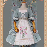 Tulip ~ Sweet Embroidered Cotton Dress Lolita Party Dress by Infanta