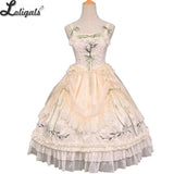 Sweet Lolita Dress Exquisite Embroidered JSK Dresses w. Waist Curtain ~ Lily of the Valley in Summer sweet lolita dress sweet lolita gown sweet lolita dress