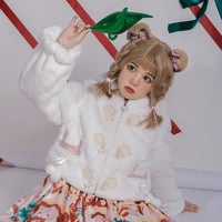 Little Lamb ~ Lovely Plush Lolita Jacket Hooded Warm Winter Coat for Women