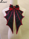 Gothic Bat Wings Jabot Collar Lolita Halloween Bow Tie Cosplay Neck Accessories