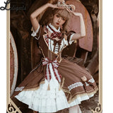 Steampunk Costume Vintage Short Sleeve Lolita Dress Asymmetrical Dresses Bear Detective by Ocelot