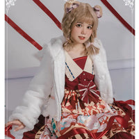 Little Lamb ~ Lovely Plush Lolita Jacket Hooded Warm Winter Coat for Women