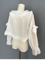 Sweet Long Sleeve Sheer Top Ruffled Lolita Shrug