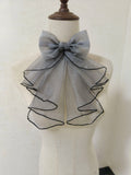 Sweet Lolita Jabot Collar Elegant Bow Tie Ruffled Detachable Cosplay Collar for Halloween