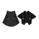 Military Style Embroidered Lolita Vest with Detachable Cape by YLF
