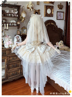 Sweet Lolita JSK Dress Ruffle Tiered Ballet Costume Mini Party Dress ~ Floating Light