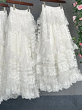 Royal Tiered Lace Long Skirt A line Underskirt