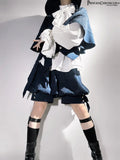 Ouji Lolita Outfit Vintage Royal Blue Hooded Cloak Cape / Bloomer Shorts / Vest by Princess Chronicles ~ Rabbit Run