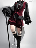 Vintage Red Ouji Lolita Gothic Hooded Rabbit Ear Cape / Short Pants / Vest by Princess Chronicles ~ Rabbit Run