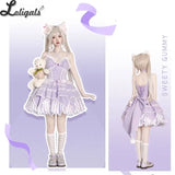Sweet Lolita Dress Asymmetrical Hem Mini Bubble Dresses w. Big Bow by Ocelot ~ Sweety Gummy