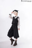 Retro Black Ouji Outfit Sweet Vest / Long Sleeve Shirt / Cropped Harem Pants by Princess Chronicles~ Secret Morning Post