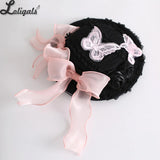 Sweet Lolita Top Hat Bow Doll Hair Clips Butterfly Rosette Punkish Hair Accessories