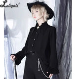 Ouji Lolita Long Sleeve Shirt Gothic Pointed Collar Blouse by Princess Chronicles