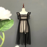Sweet Lolita Apron Sheer Mesh Cover-up Sleeveless Dress