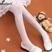 Gothic Mesh Pantyhose Spider & Butterfly Pattern Sheer Summer Lolita Tights for Women