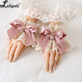 Lolita Hair Accessories Elegant Flat Hat Sweet Lace Wrist Cuffs Headband Flower Wedding Hat