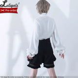 Boy Style Ouji Lolita Prince Hooded Cloak / Vest / Shorts / Long Sleeve Shirt by Princess Chronicles ~ Rabbit in a Hurry