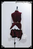 Vintage Red Ouji Lolita Gothic Hooded Rabbit Ear Cape / Short Pants / Vest by Princess Chronicles ~ Rabbit Run