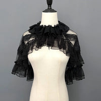Gothic Lolita Poncho Top Sheer Mesh Pull Over Cover Up for Summer