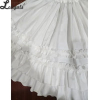 Cotton Half Slip Underskirt Sweet Vintage A line Skirt Extender with Rosette Ruffles Customizable