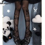 Sweet Wedding Tights Sheer Rose Pattern Lolita Pantyhose for Women by Yidhra ~ Nightingale & Rose