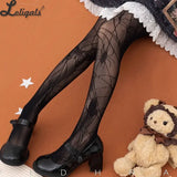 Gothic Mesh Pantyhose Spider & Butterfly Pattern Sheer Summer Lolita Tights for Women