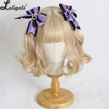 Sweet Lolita Headpiece Japanese JK Lace Barrettes Letters Ribbon Bowknot Jirai Kei Hairclips Headdress