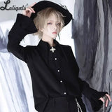 Ouji Lolita Long Sleeve Shirt Gothic Pointed Collar Blouse by Princess Chronicles