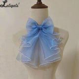 Sweet Lolita Jabot Collar Elegant Bow Tie Ruffled Detachable Cosplay Collar for Halloween