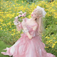 Star River Prayer ~ Sweet Cold Shoulder Lolita JSK Dress Corset Party Dress