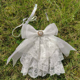 Victorian Lace Jabot Gothic Ruffled Bow Tie Detachable Collar