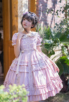 Sweet Lolita OP Dress Country Style Short Sleeve Casual Summer Dress ~ Blooming Irises