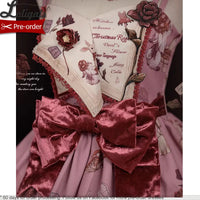 Pre-order Sweet Lolita Dress Printed Casual Party Dress w. Detachable Sleeves ~ Hare Mallow