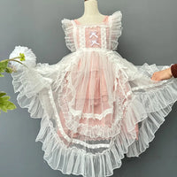 Sweet Lolita Apron Sheer Mesh Ruffled Dress