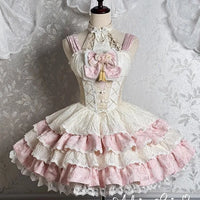 Pre-order Vintage Chinese Style Lolita JSK Dress Jacquard Layered Party Dress by Alice Girl ~ Mountain & Sea View