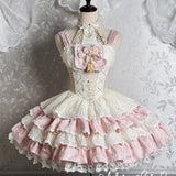Pre-order Vintage Chinese Style Lolita JSK Dress Jacquard Layered Party Dress by Alice Girl ~ Mountain & Sea View