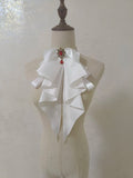 Sweet Detachable Lolita Collar Jabot Necktie Elegant Cascading Ruffle Cosplay Bow Tie Neck Accessories