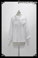 Ouji Lolita Outfit High Low Waist Cincher / Long Sleeve White Shirt / Striped Shorts / Bow Train ~ Rabbit Theater Corset Costume