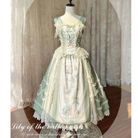 Lily of the Valley Girl ~ Sweet Printed Lolita Corset Top & Long Side Split Skirt Set by Alice Girl ~ Pre-order