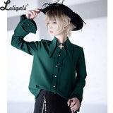 Ouji Lolita Long Sleeve Shirt Gothic Pointed Collar Blouse by Princess Chronicles