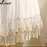 Gorgeous Long Lolita Petticoat Versatile Chiffon Underskirt Ruffled Gold Lace Skirt Extender