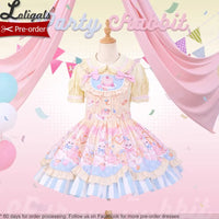 Pre-order Cute Lolita JSK Dress Sweet Printed Party Dress by Mewroco ~ Party Rabbit