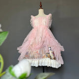 Ruffled Lolita Apron Sheer Mesh Cover-up Dress