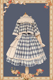 Sweet Checkered Lolita High Waist Skirt / Sailor Collar Cape for Women ~ The Summer Dawn by Infanta